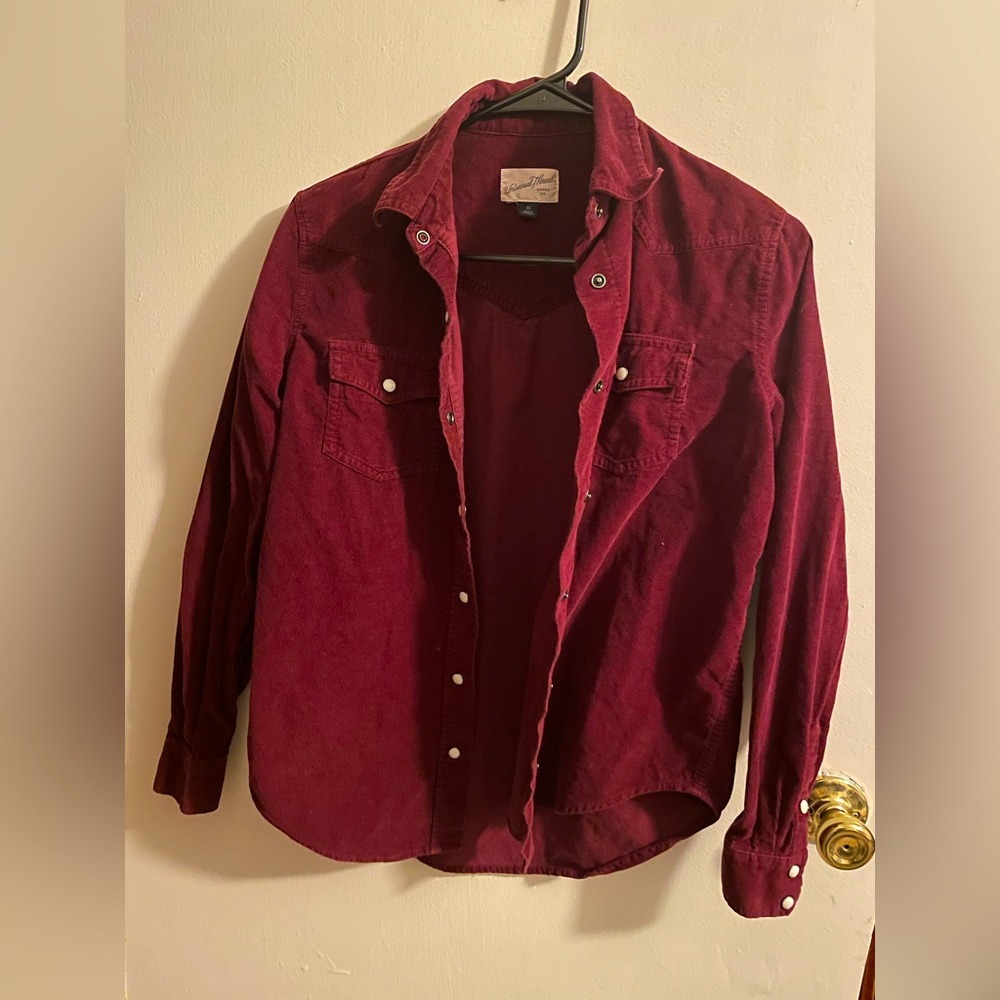 Maroon corduroy button up